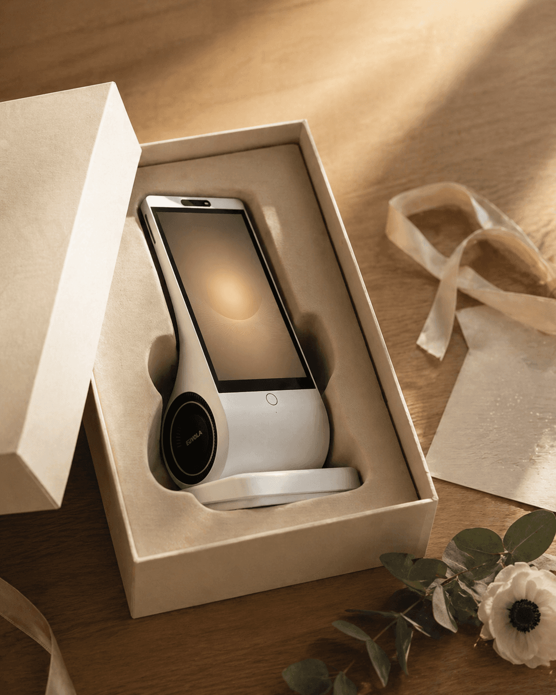 Euvola AI companion device presented as a gift