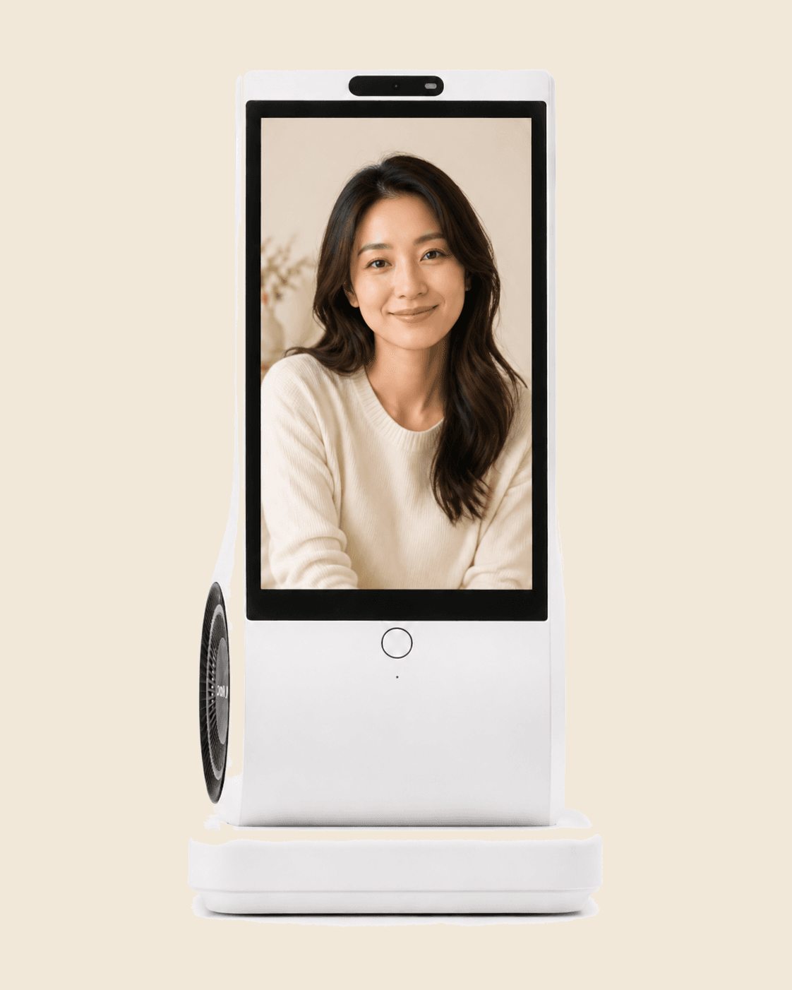 Euvola AI companion device showing a personalized companion on screen