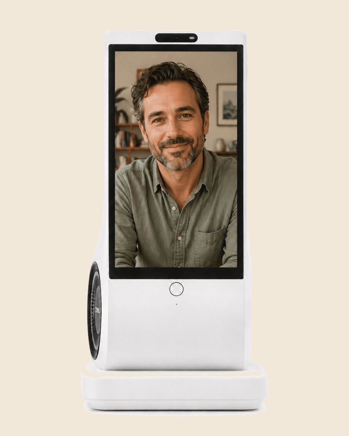 Euvola AI companion device displaying a personalized companion